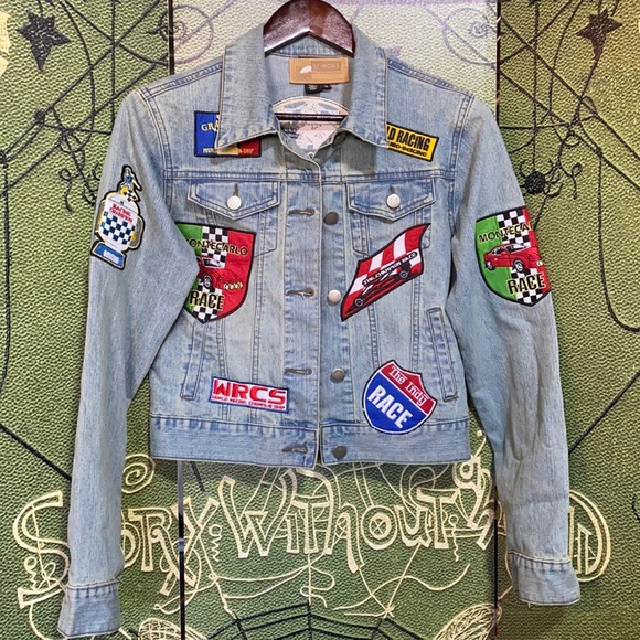 le more Jackets & Blazers - Jean jacket with car racing patches